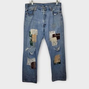 Rialto Jean Project Recrafted Levis 501 35x32/14 Patched Distressed Rare